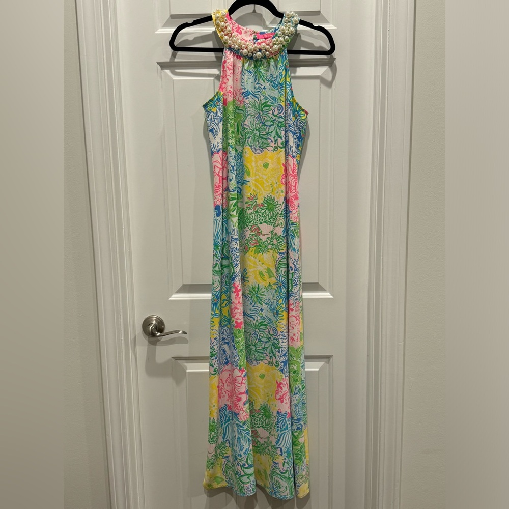 Lilly Pulitzer Shawn Maxi Dress "Cheek to Cheek" print limited edition xs resort - Picture 4 of 8